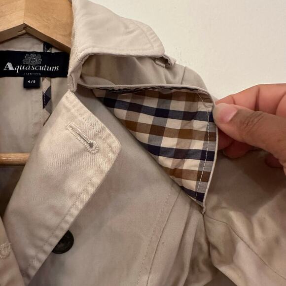 Aquascutum Junior Trench Coat sz 4/5 - Picture 5 of 13